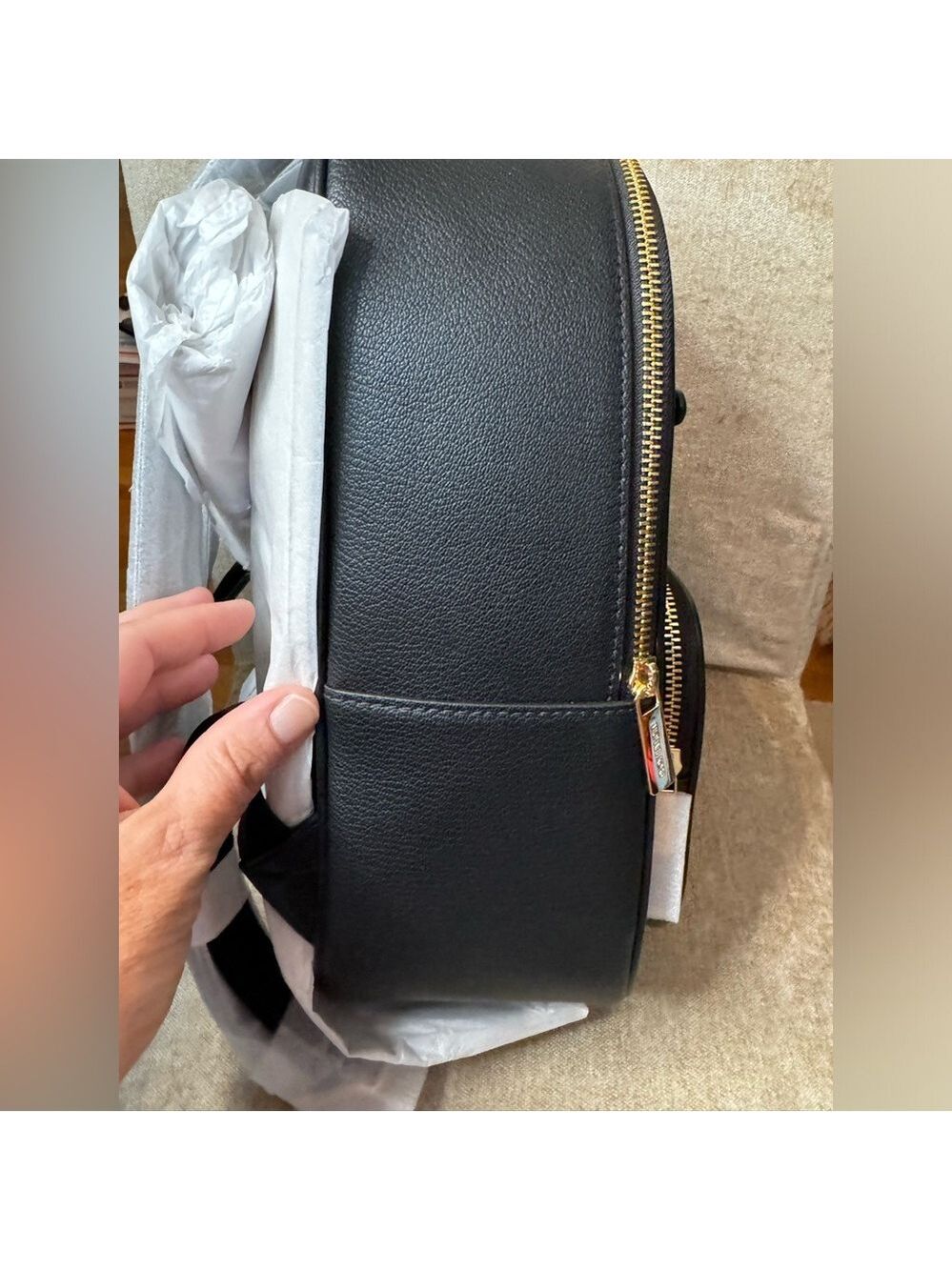 Michael Kors NWT - Jet Set Black Pebble Leather Backpack - $558 Retail - Picture 5 of 7